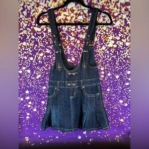 Women's Dark Blue Overalls Denim Mini Dress